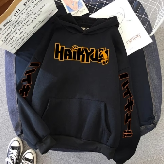 Japan Anime Haikyuu Manga Prints Men's Hoodies New Fashion Hoody Hip Hop Fleece Sweatshirts Pullover Crew Neck Clothing Cute Men