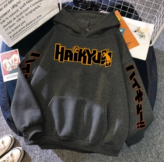 Japan Anime Haikyuu Manga Prints Men's Hoodies New Fashion Hoody Hip Hop Fleece Sweatshirts Pullover Crew Neck Clothing Cute Men